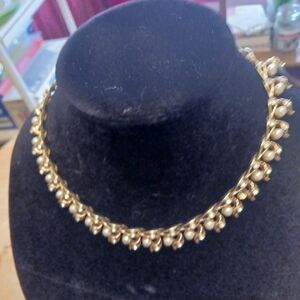 Gold Textured Choker Necklace